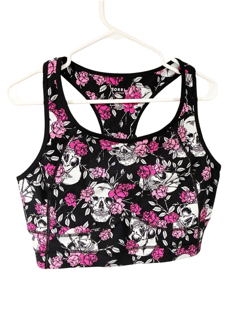 Torrid Plus Size Black Skull Floral Goth Emo Athletic Tank Size 2X